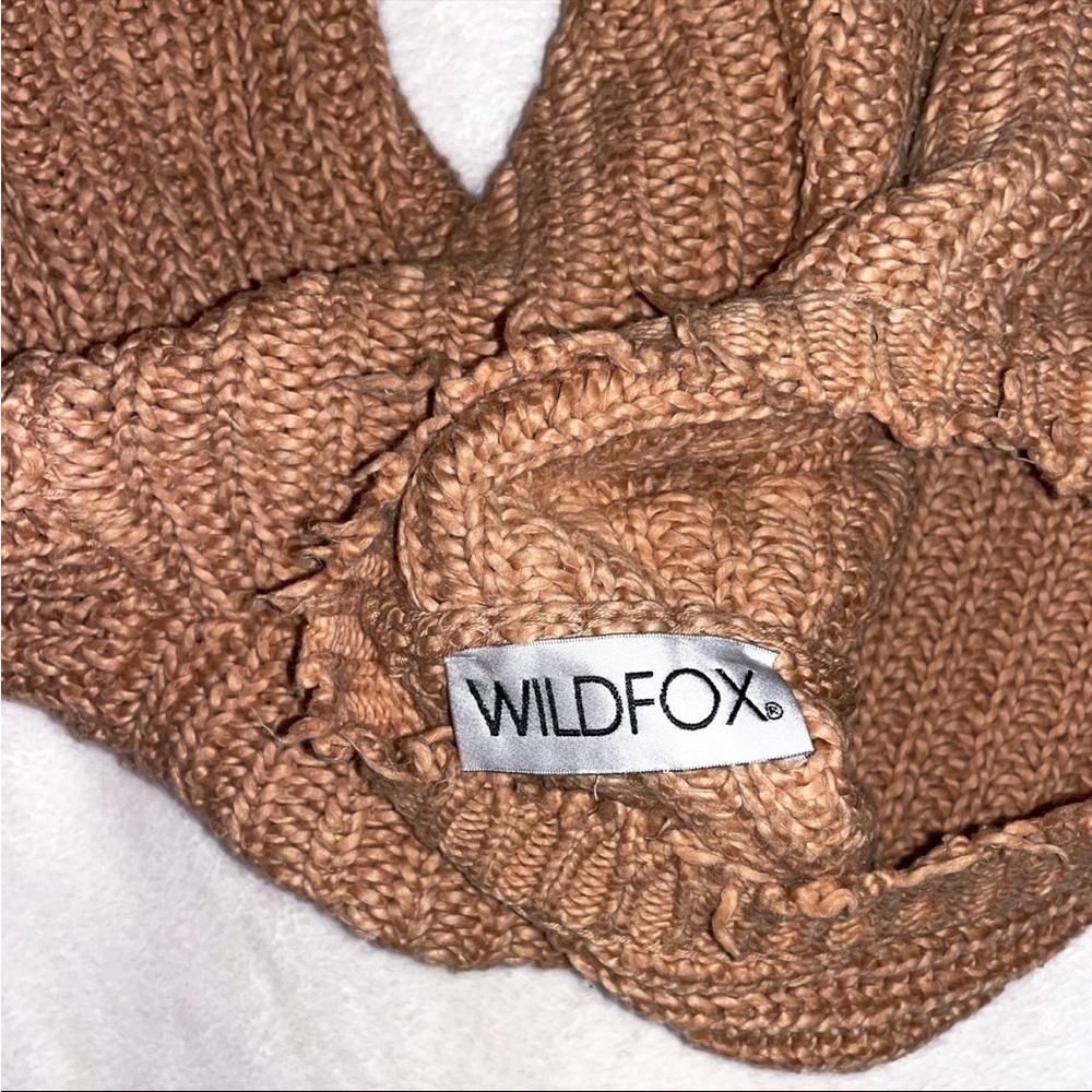 Wildfox Pullover Positano Tan V Neck Sweater size Large - Picture 6 of 9